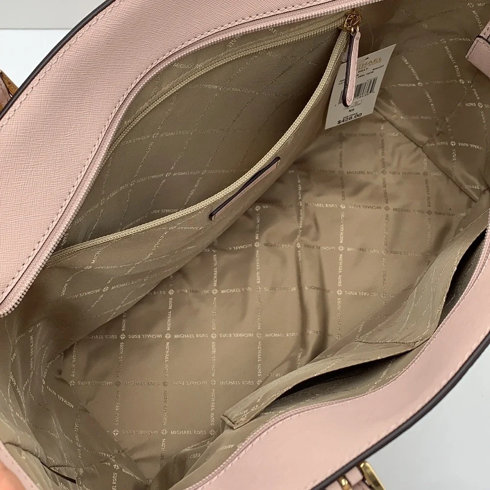 MICHAEL KORS GILLY LARGE DRAWSTRING TRAVEL TOTE BALLET SIGNATURE COLOR - Picture 10 of 14